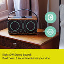 Pure Classic Aura Portable Bluetooth Speaker with Ambient Lighting - Coffee Brown Walnut Brown
