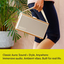 Pure Classic Aura Portable Bluetooth Speaker with Ambient Lighting - Cotton White Oak White