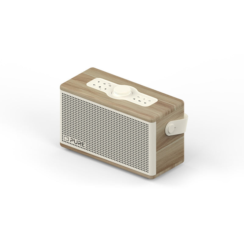 Pure Classic Aura Portable Bluetooth Speaker with Ambient Lighting - Cotton White Oak White
