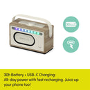 Pure Classic Aura Portable Bluetooth Speaker with Ambient Lighting - Cotton White Oak White