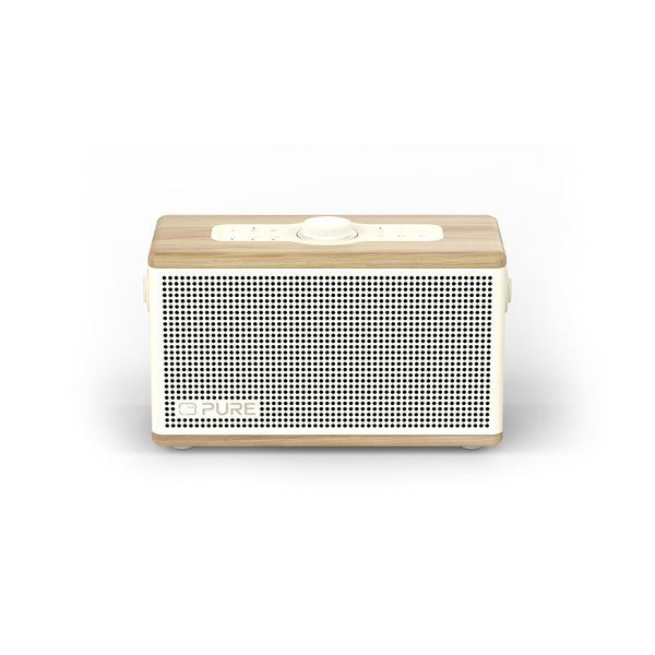 Pure Classic Aura Portable Bluetooth Speaker with Ambient Lighting - Cotton White Oak White