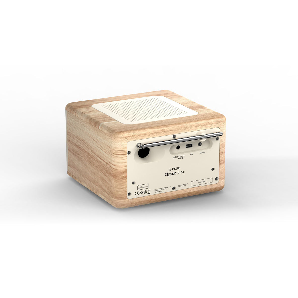 Pure Classic C-D4 DAB DAB+ FM Radio with CD Player & Bluetooth Cotton White Oak - Ex-Display Clearance