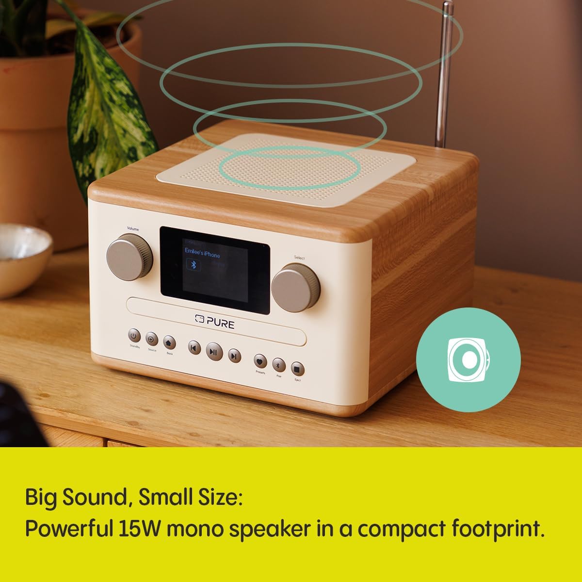 Pure Classic C-D4 DAB DAB+ FM Radio with CD Player & Bluetooth Cotton White Oak - Ex-Display Clearance
