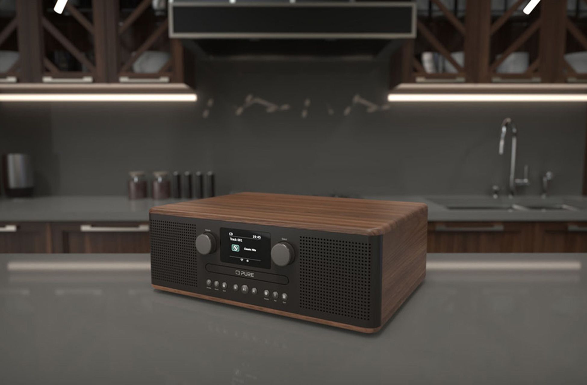 Pure Classic C-D6 DAB+ FM Radio with Bluetooth CD Player Coffee Black - Clearance