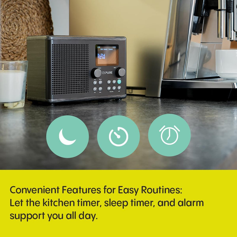 Pure Classic H4i Compact DAB+ FM Internet Radio with Bluetooth - Black