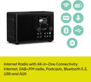 Pure Classic H4i Compact DAB+ FM Internet Radio with Bluetooth - Black