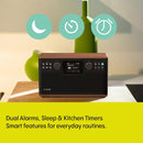Pure Classic H6 DAB DAB+ FM Stereo Digital Radio with Bluetooth - Coffee Brown Walnut Brown