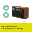 Pure Classic H6 DAB DAB+ FM Stereo Digital Radio with Bluetooth - Coffee Brown Walnut Brown