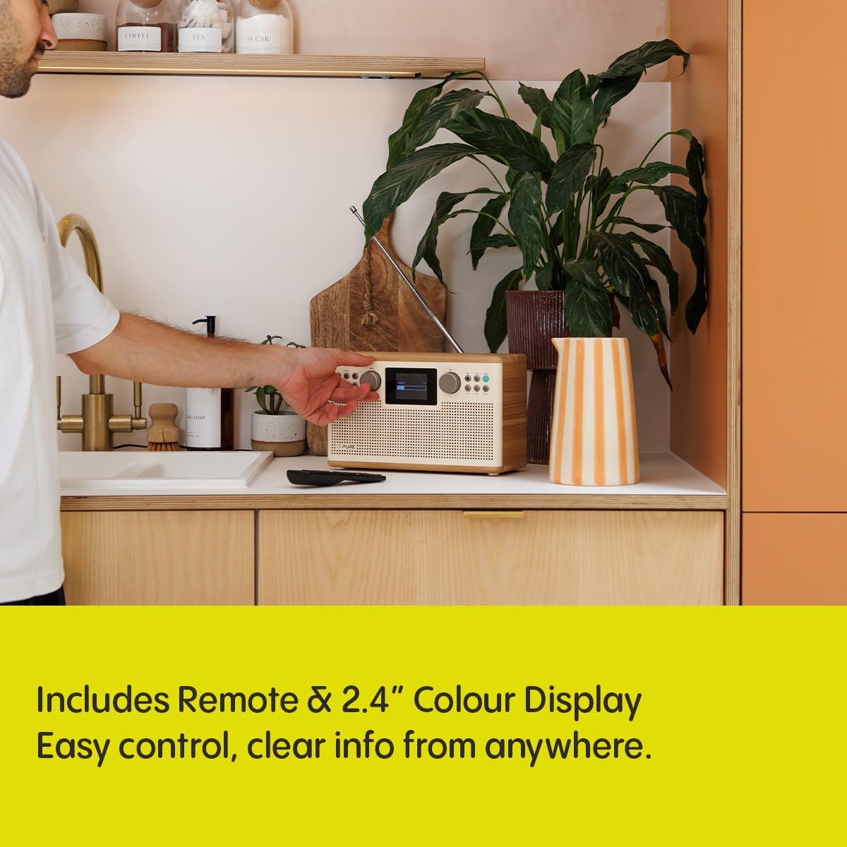 Pure Classic H6 DAB DAB+ FM Stereo Digital Radio with Bluetooth - Cotton White Oak White