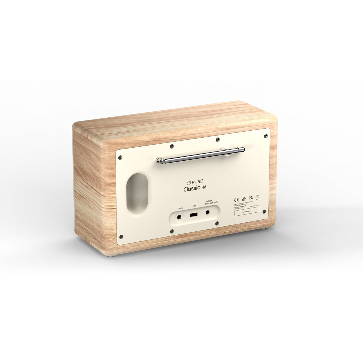 Pure Classic H6 DAB DAB+ FM Stereo Digital Radio with Bluetooth - Cotton White Oak White