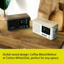 Pure Classic Mini Dab+ FM The Charming Portable Bluetooth Digital Radio - Coffee Black Walnut Black