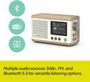 Pure Classic Mini Dab+ FM The Charming Portable Bluetooth Digital Radio - Cotton White Oak White