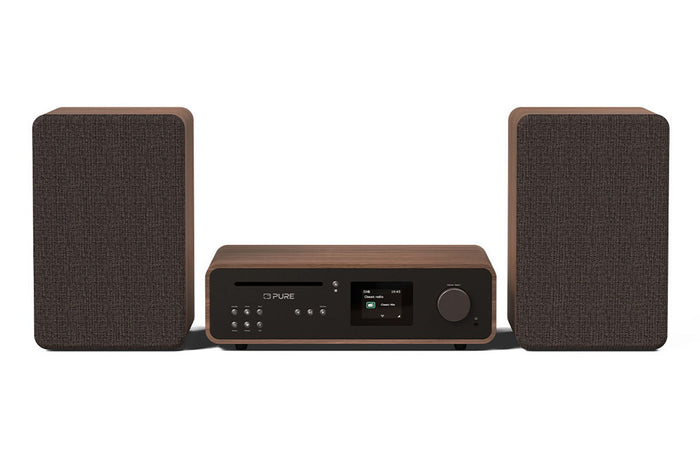 Pure Classic Stereo DAB DAB+ FM with Bluetooth CD Player and Internet Radio Music System Coffee Black Black