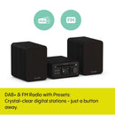 Pure Classic Stereo Mini DAB DAB+ FM Radio with Bluetooth CD Player Micro Stereo System Black Black