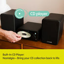 Pure Classic Stereo Mini DAB DAB+ FM Radio with Bluetooth CD Player Micro Stereo System Black Black