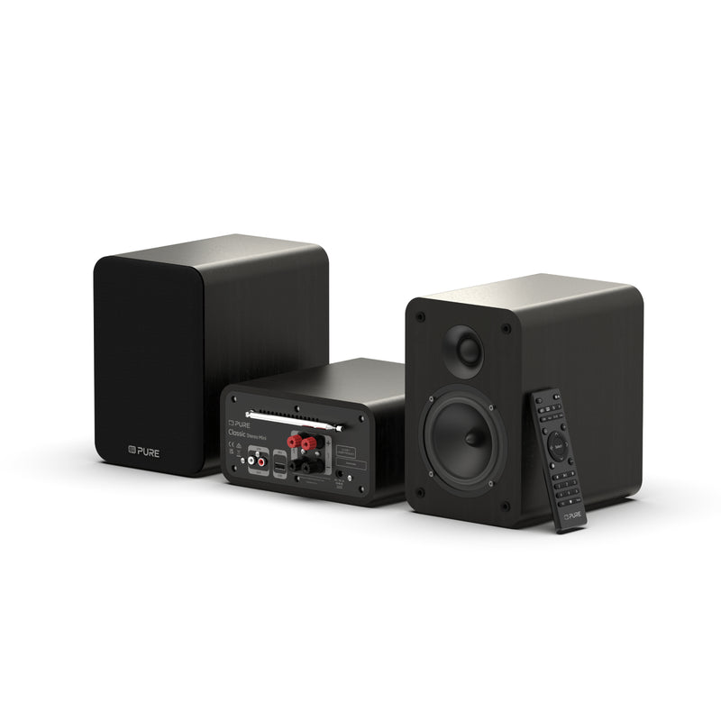 Pure Classic Stereo Mini DAB DAB+ FM Radio with Bluetooth CD Player Micro Stereo System Black Black