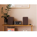 Pure Classic Stereo Mini DAB DAB+ FM Radio with Bluetooth CD Player Micro Stereo System Coffee Brown Walnut Brown