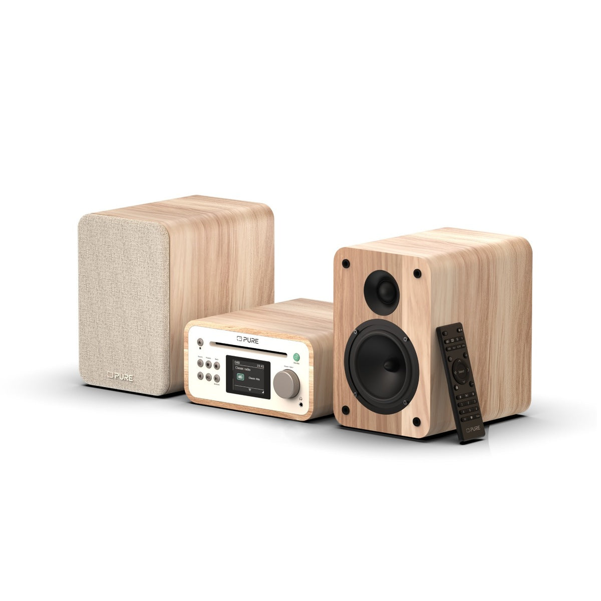 Pure Classic Stereo Mini DAB DAB+ FM Radio with Bluetooth CD Player Micro Stereo System Cotton White White