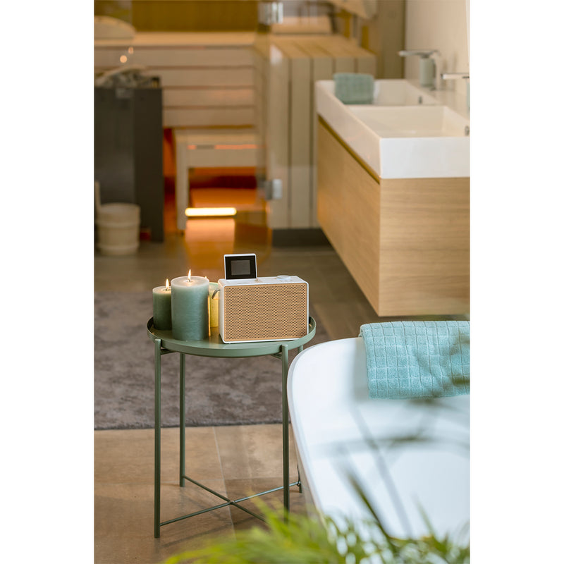 Pure Evoke Play Wood Edition Versatile Music System in Cotton White with Cherry Wood Grill White with Cherry Wood Grill