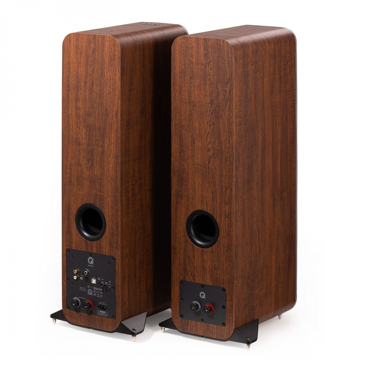 Q Acoustics M40 Powered Bluetooth Floorstanding Speakers Pair Walnut Walnut
