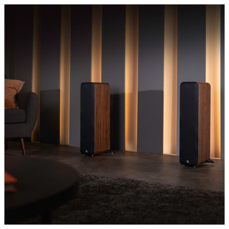 Q Acoustics M40 Powered Bluetooth Floorstanding Speakers Pair Walnut Walnut