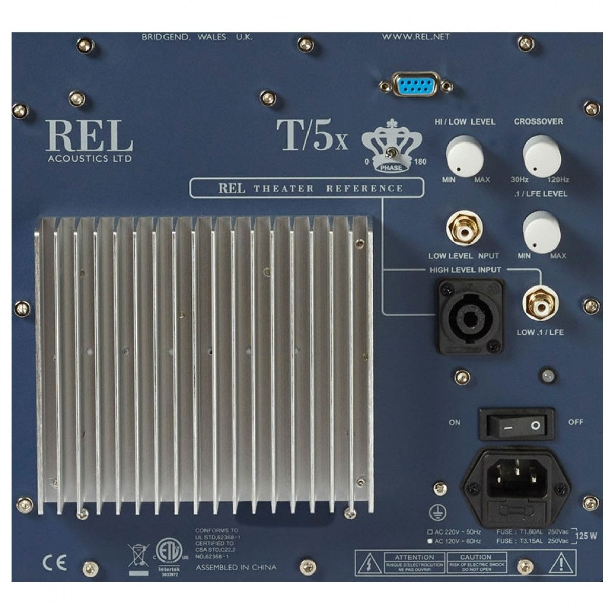 REL T5x 125 Watt Subwoofer - Black Black