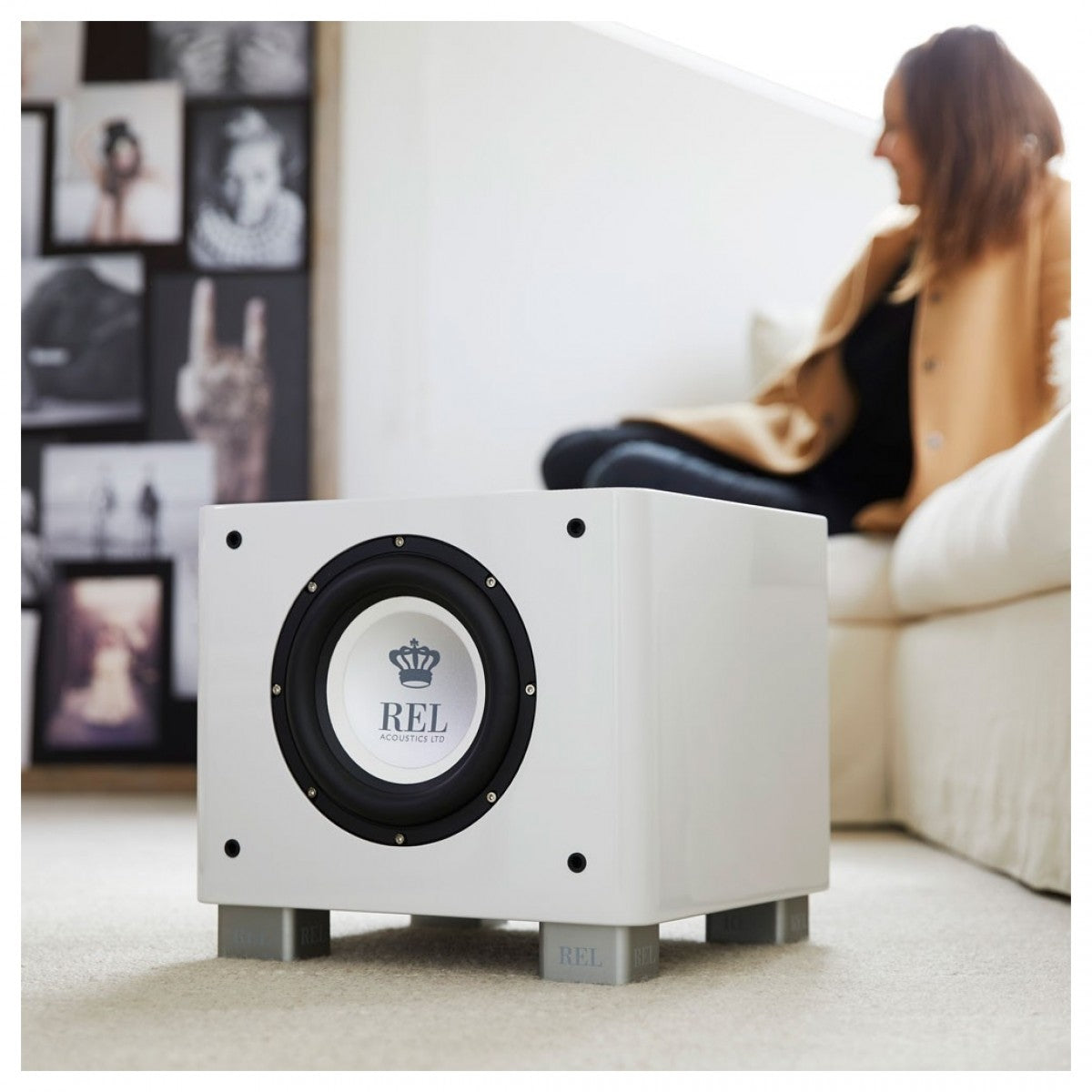 REL T7x 200 Watt Subwoofer - White White