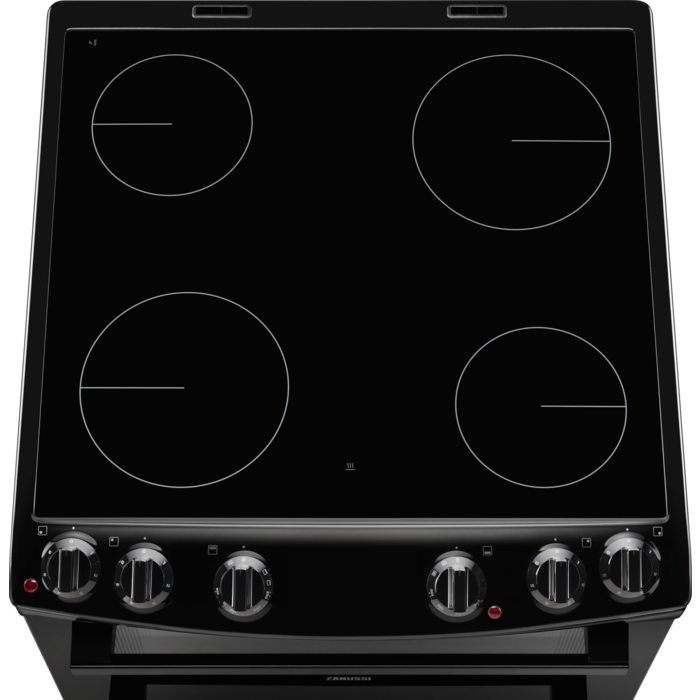 Zanussi ZCV66050BA Ceramic Electric Cooker with Double Oven Black