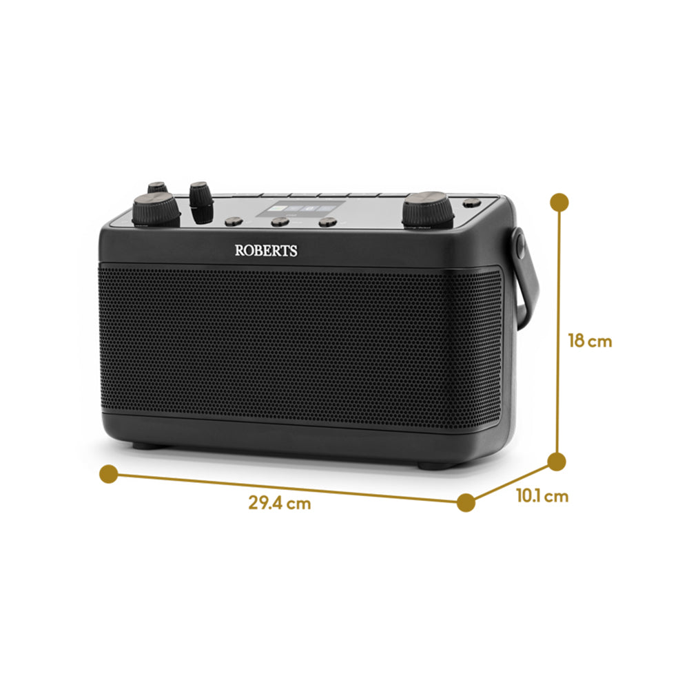 Roberts Blutune 7 DAB+ FM Bluetooth Portable Stereo Radio - Black Black