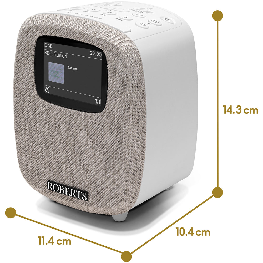 Roberts Ortus 5 DAB DAB+ FM RDS Bedside Radio with Bluetooth White White