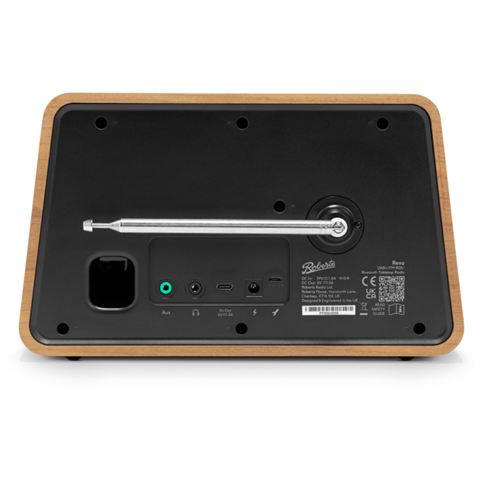 Roberts Reva DAB DAB+ FM Table-Top Radio With Bluetooth - Cherry Wood Cherry Wood