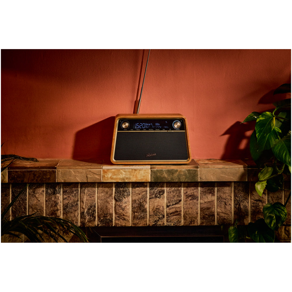 Roberts Reva DAB DAB+ FM Table-Top Radio With Bluetooth - Cherry Wood Cherry Wood
