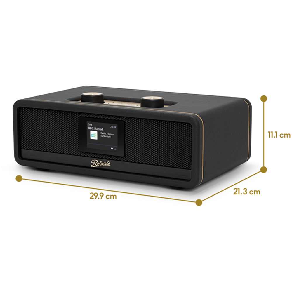 Roberts Revere 100 Sound System DAB+/FM Bluetooth Stereo Music System Black