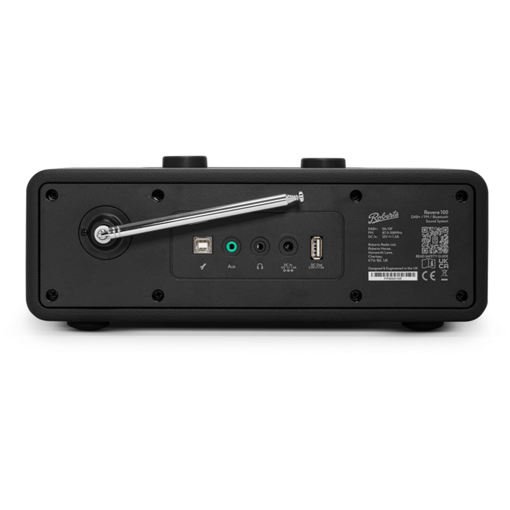 Roberts Revere 100 Sound System DAB+/FM Bluetooth Stereo Music System Black