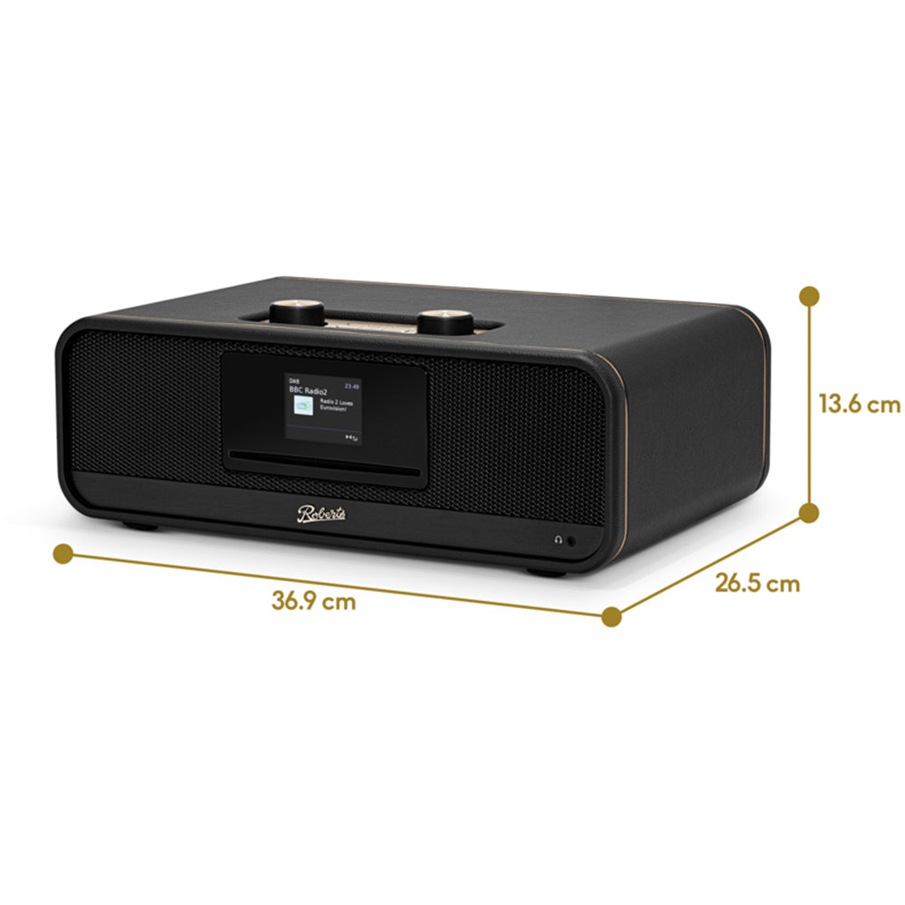 Roberts Revere 300 Sound System DAB+/FM & CD Bluetooth Stereo All-In-One Music System Black