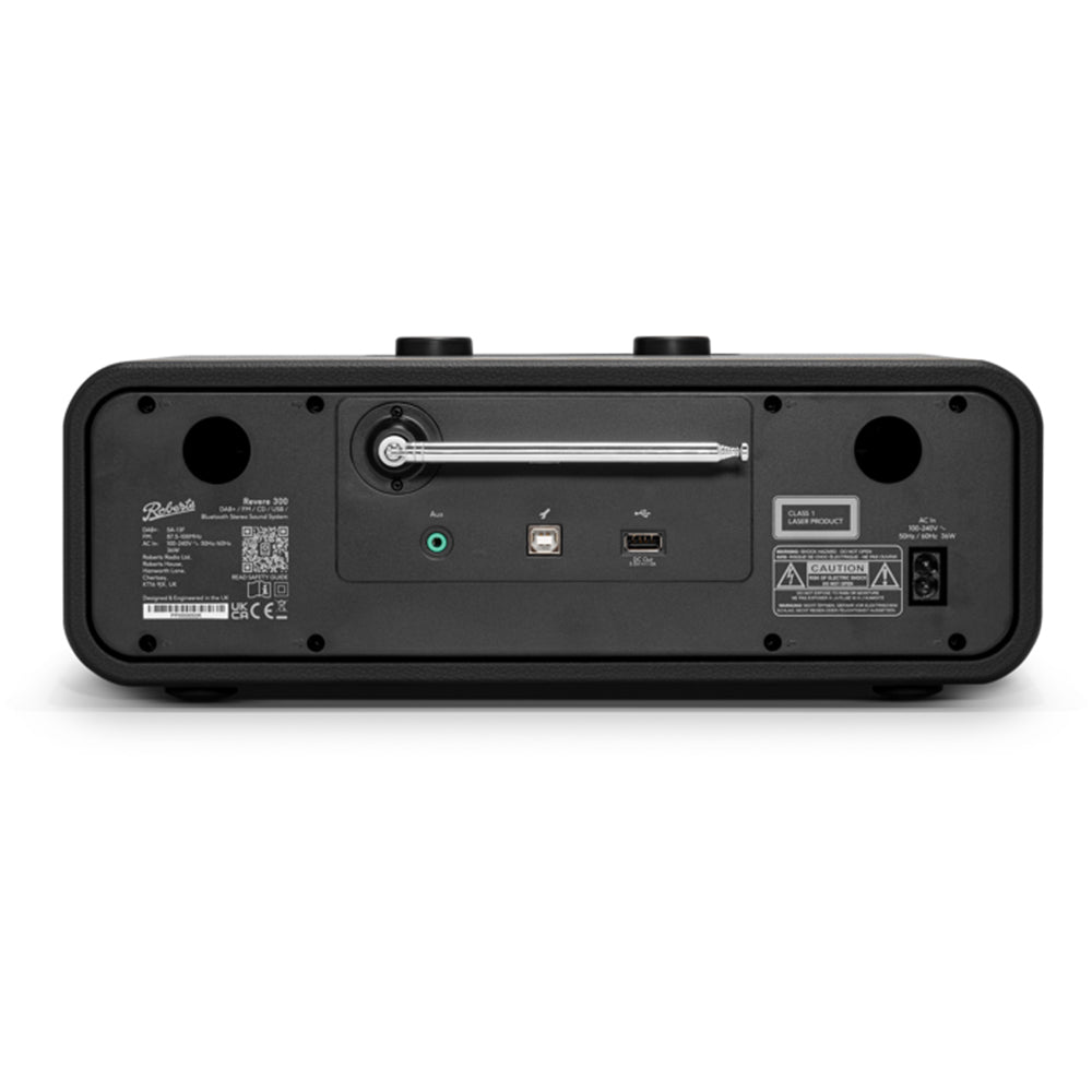 Roberts Revere 300 Sound System DAB+/FM & CD Bluetooth Stereo All-In-One Music System Black