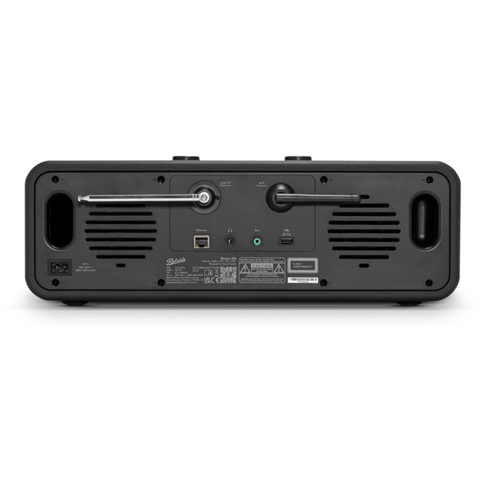 Roberts Revere 500 Sound System DAB+/FM/Internet Radio & CD Bluetooth Wi-Fi Stereo All-In-One Music System Black