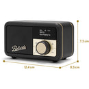 Roberts Revival Petite 2 DAB DAB+ Bluetooth Rechargeable Digital Radio Black Black