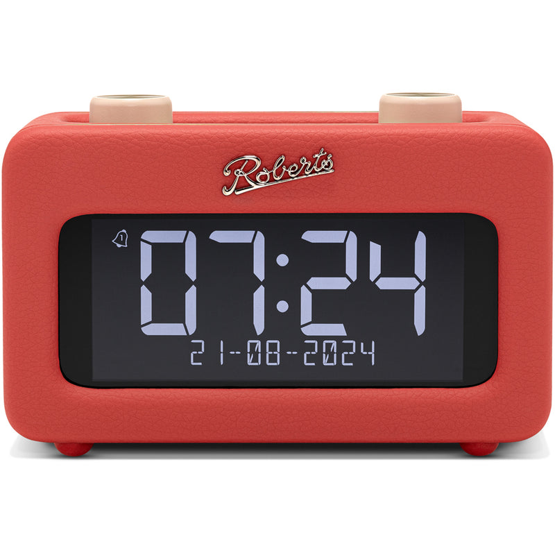 Roberts Revival Rest DAB DAB+ FM Bluetooth Bedside Clock Radio Classic Red Red
