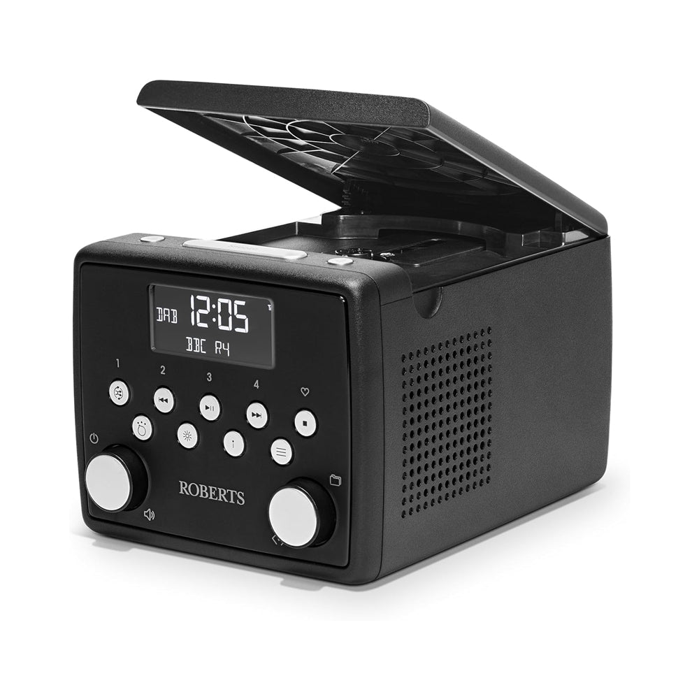 Roberts SOUND 49 FM DAB DAB+ Digital Clock Radio with Bluetooth and CD Player - Black Black