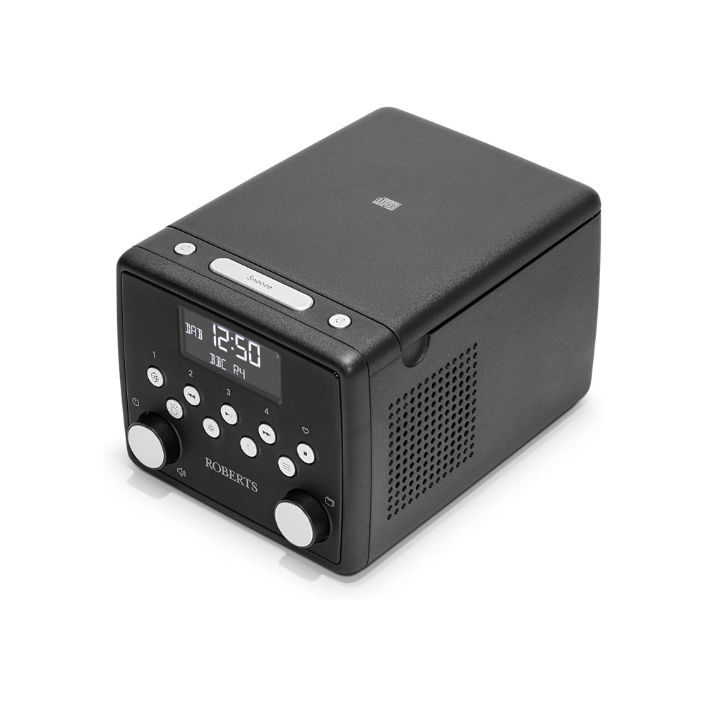 Roberts SOUND 49 FM DAB DAB+ Digital Clock Radio with Bluetooth and CD Player - Black Black
