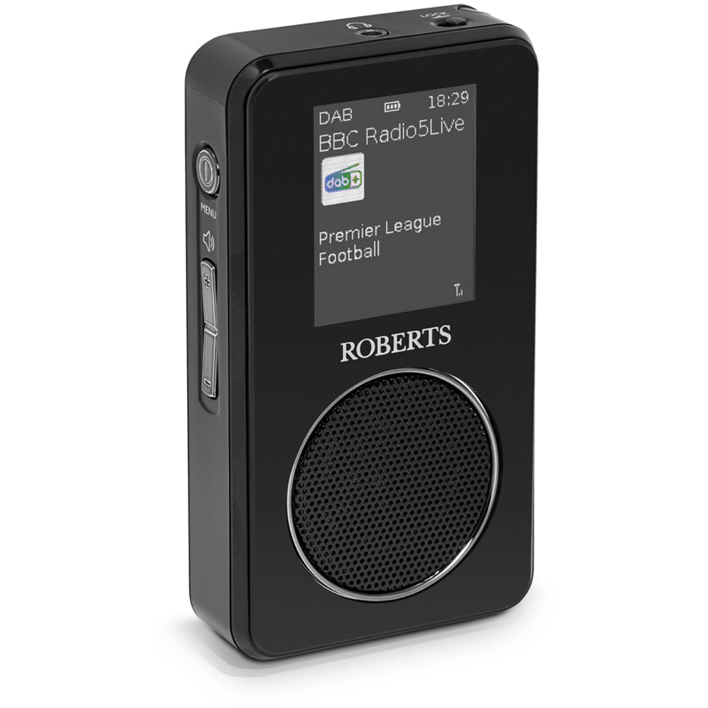 Roberts SportsDAB 65 Dab+/Fm Pocket-Sized Radio With Full Colour LCD Display And Built-In Speaker Black