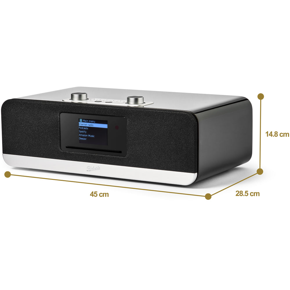 Roberts Stream 67L Bluetooth Sound System with CD Player and Internet DAB+ Radio - Black Open Box Clearance