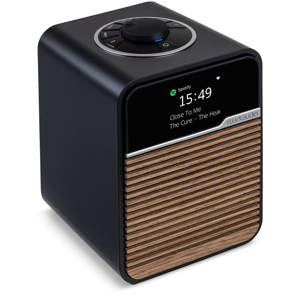 Ruark R1S DAB DAB+ FM Internet Bluetooth WiFi Smart Radio with Remote Bundle - Charcoal Black
