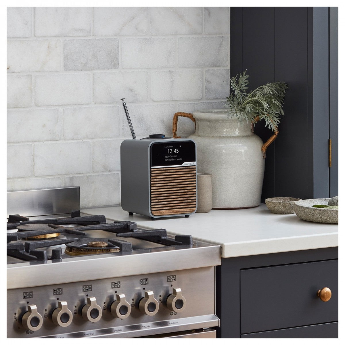 Ruark R1S DAB DAB+ FM Internet Bluetooth WiFi Smart Radio with Remote Bundle - Grey Grey