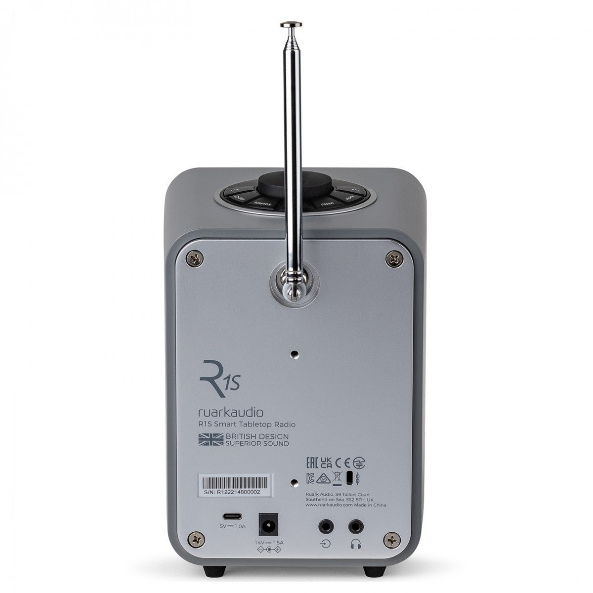 Ruark R1S DAB DAB+ FM Internet Bluetooth WiFi Smart Radio with Remote Bundle - Grey Grey