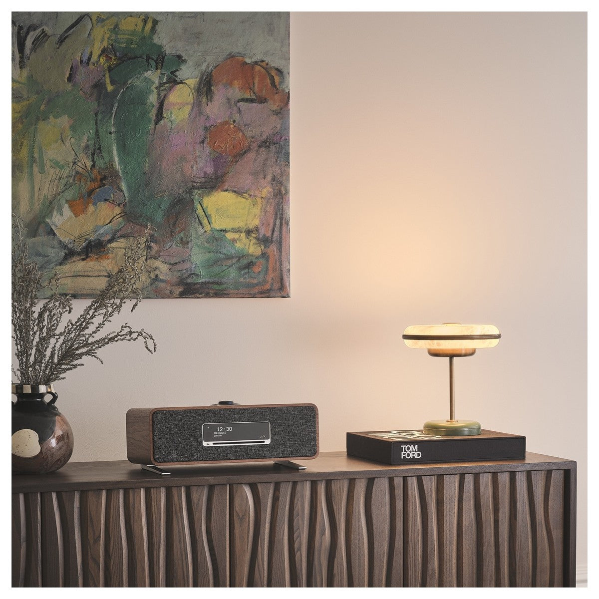 Ruark R3S Music System in Rich Walnut Veneer with Slate Grey Fabric Grille Rich Walnut