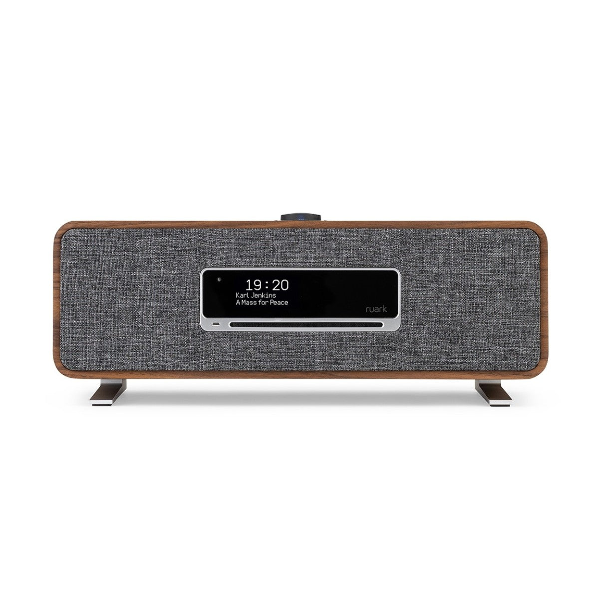 Ruark R3S Music System in Rich Walnut Veneer with Slate Grey Fabric Grille Rich Walnut
