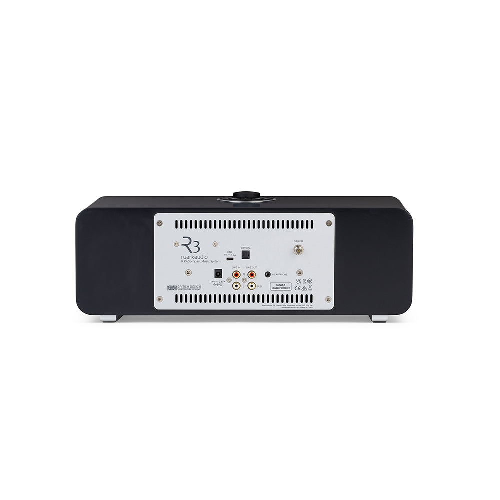 Ruark R3S Music System In Satin Charcoal Lacquer with Slate Grey Fabric Grille NEW Charcoal