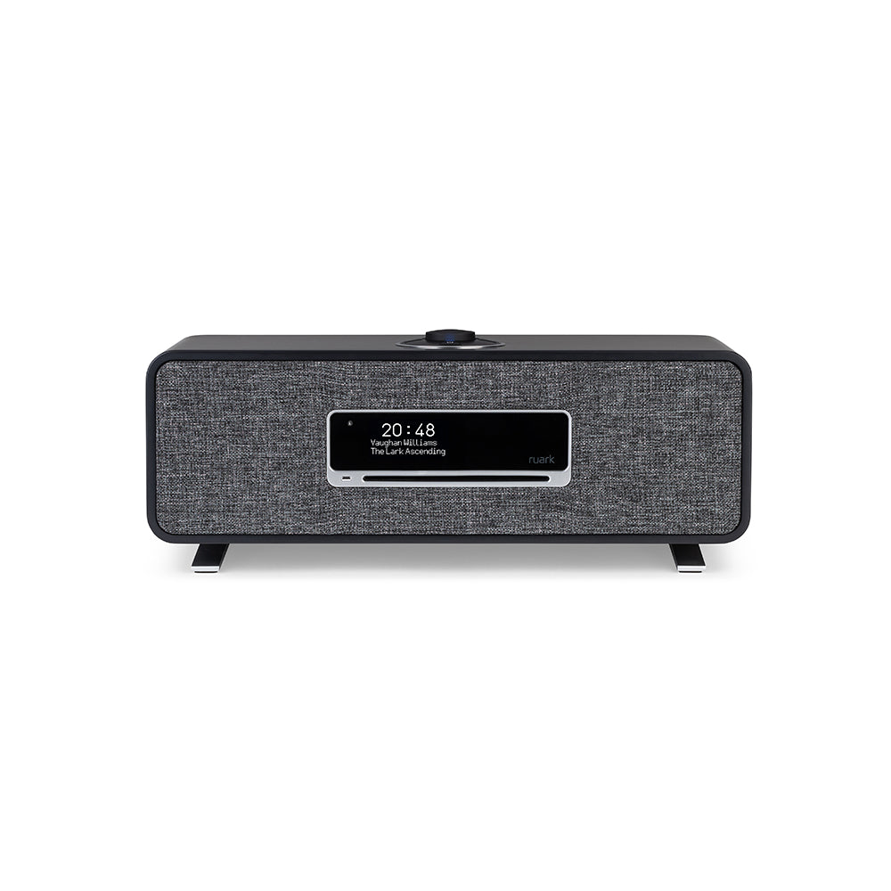 Ruark R3S Music System In Satin Charcoal Lacquer with Slate Grey Fabric Grille NEW Charcoal